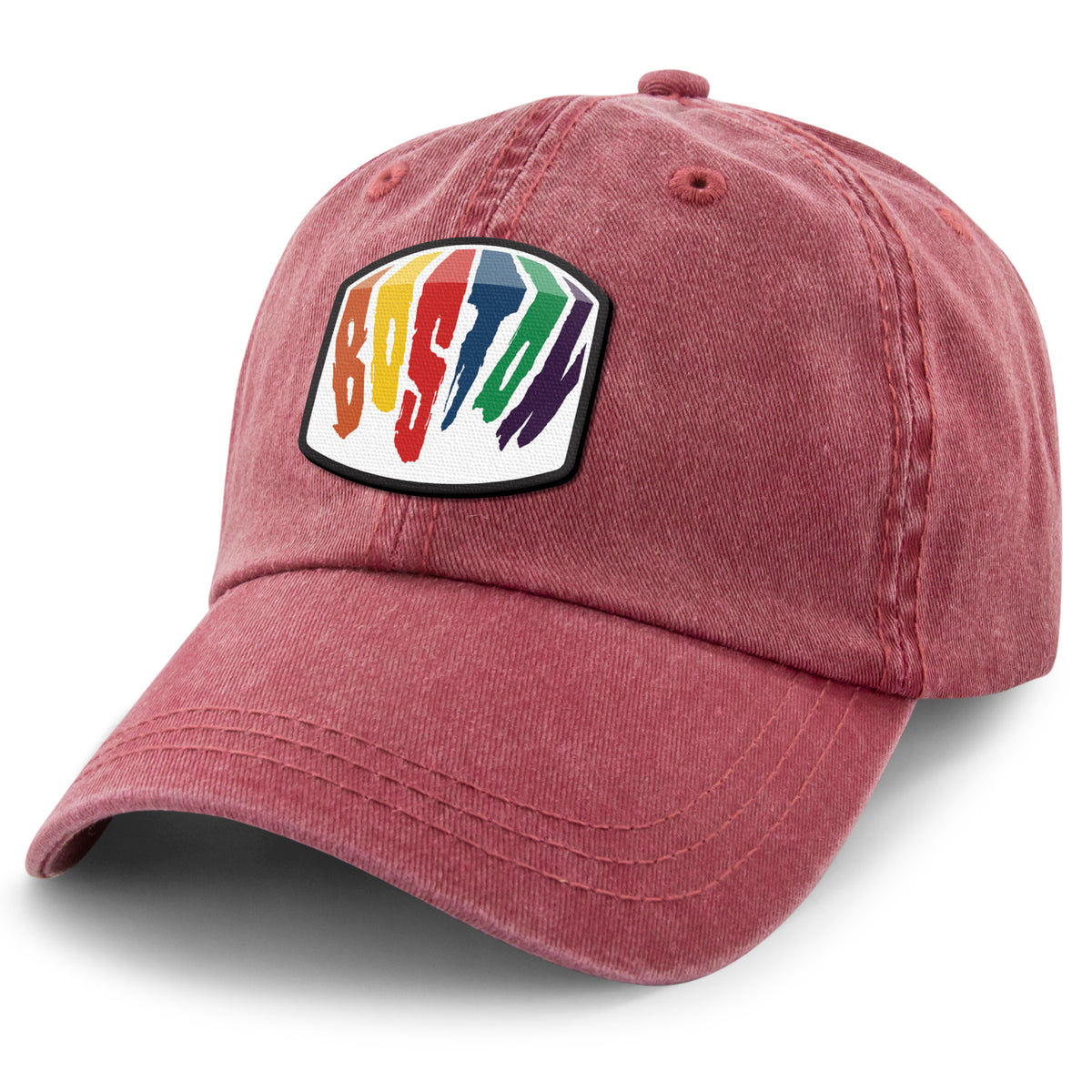 Boston Rainbow Paint washed dad hat lifestyle view