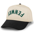 Black/Stone retro snapback trucker with Fenway Upside Down Arch printed leather patch