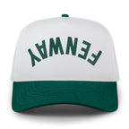 Side view of Fenway Upside Down Arch retro snapback hat