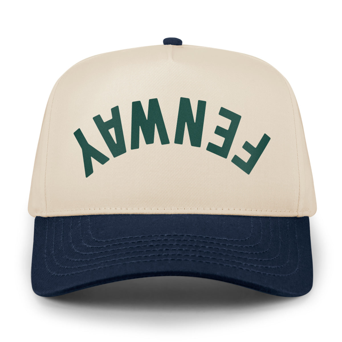 Top-down view of Fenway Upside Down Arch retro snapback
