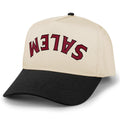 Salem Upside Down Arch Retro Snapback Hat in Black/Stone