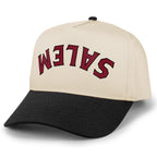Salem Upside Down Arch Retro Snapback Hat in Black/Stone
