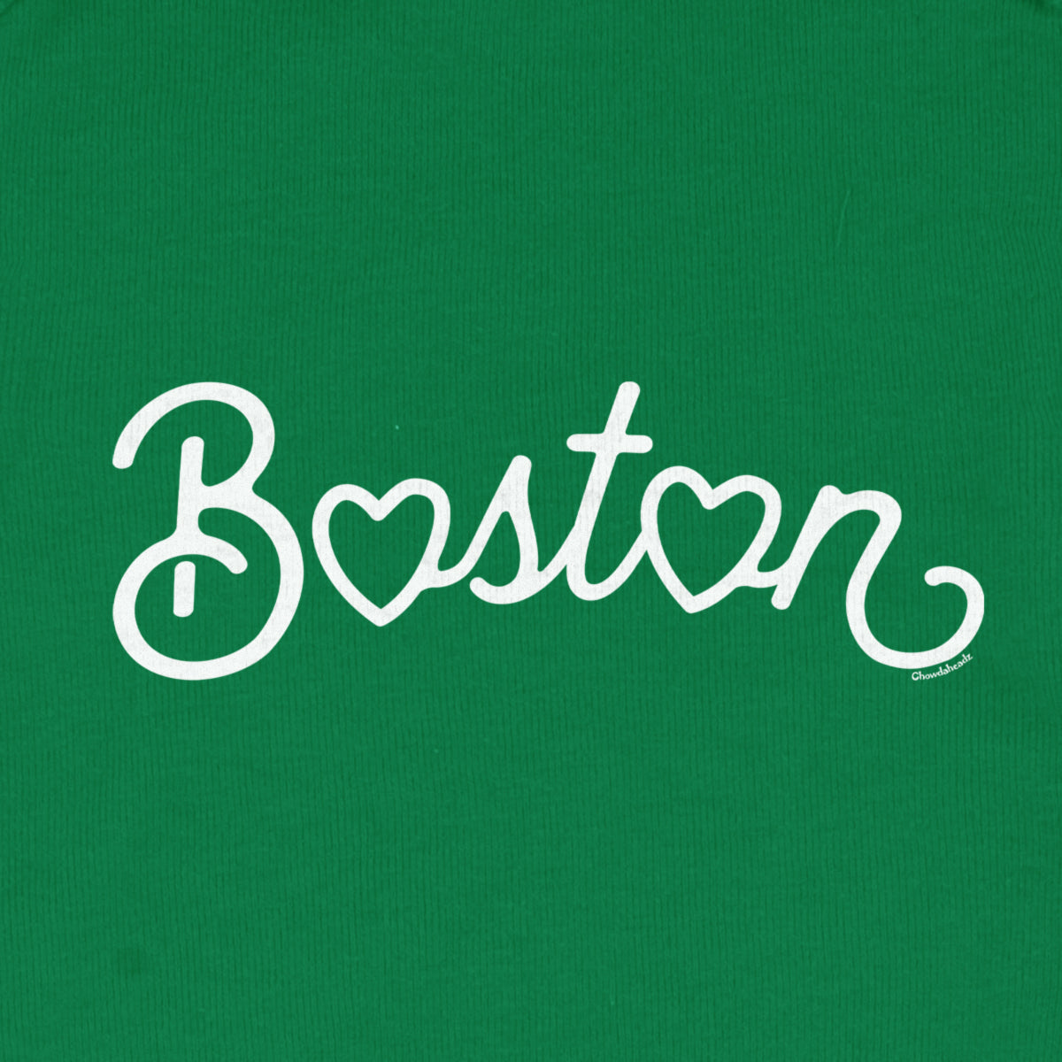 Boston Heart Script Infant One Piece - Chowdaheadz