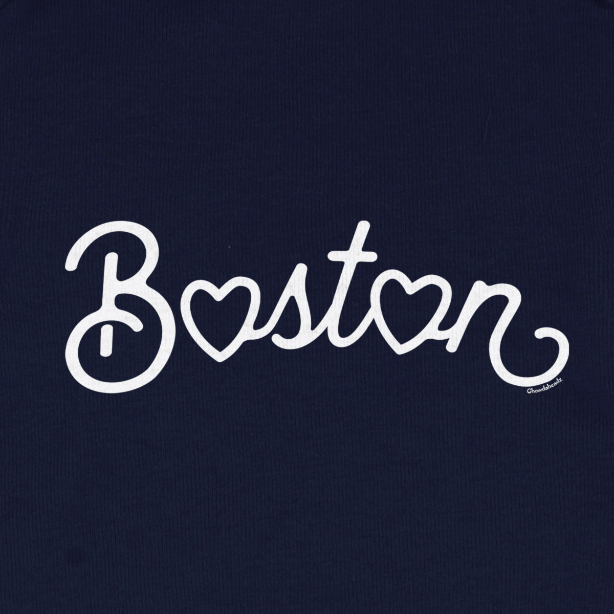 Boston Heart Script Infant One Piece - Chowdaheadz