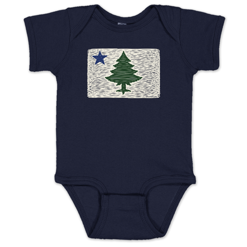 Maine Flag Doodle Infant One Piece