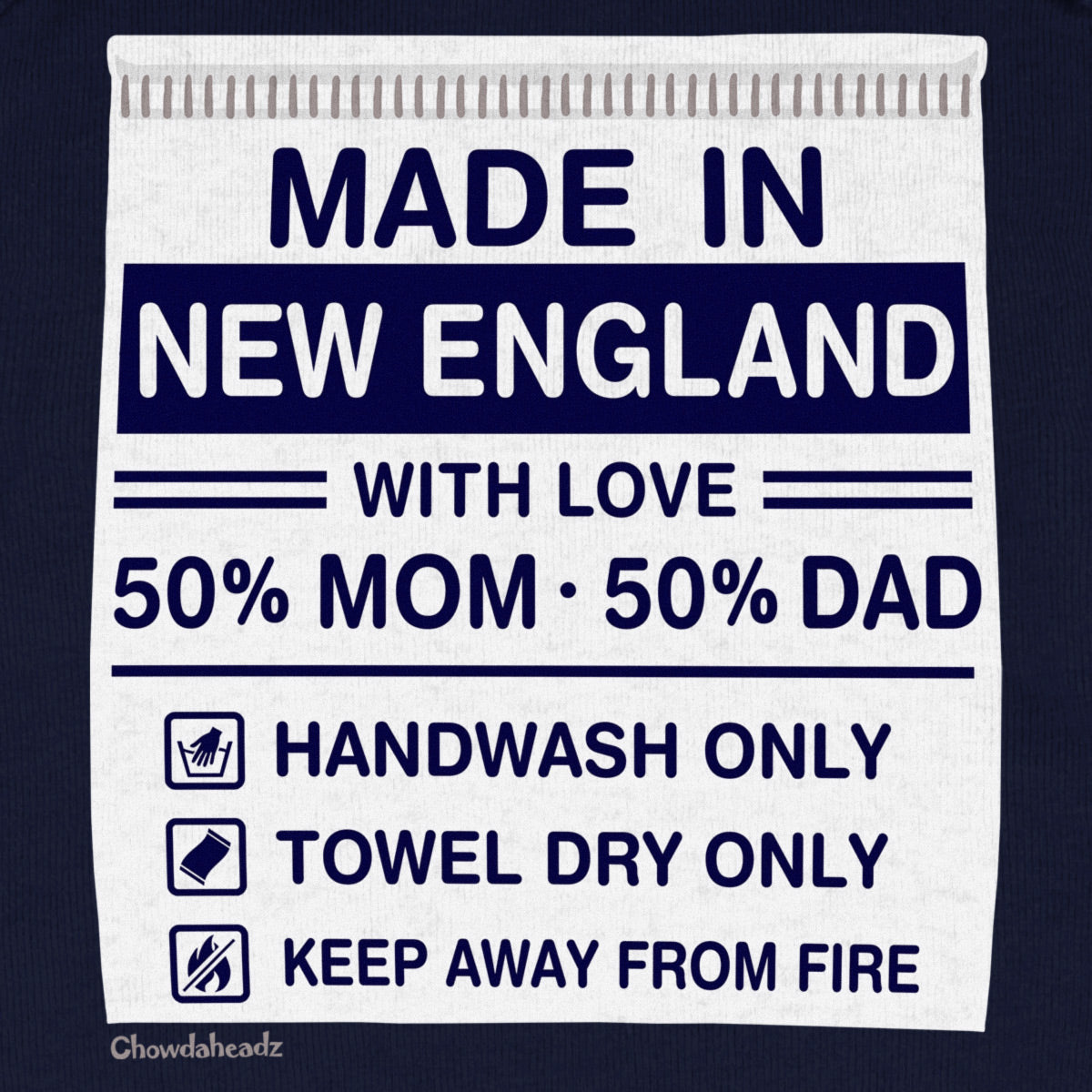 Made In [New England State] Care Tag Infant One Piece