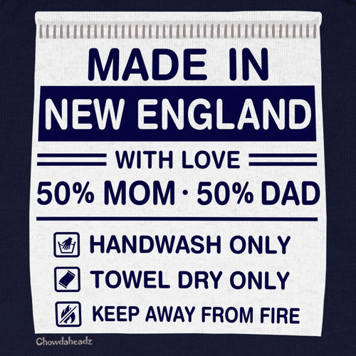 Made In [New England State] Care Tag Infant One Piece