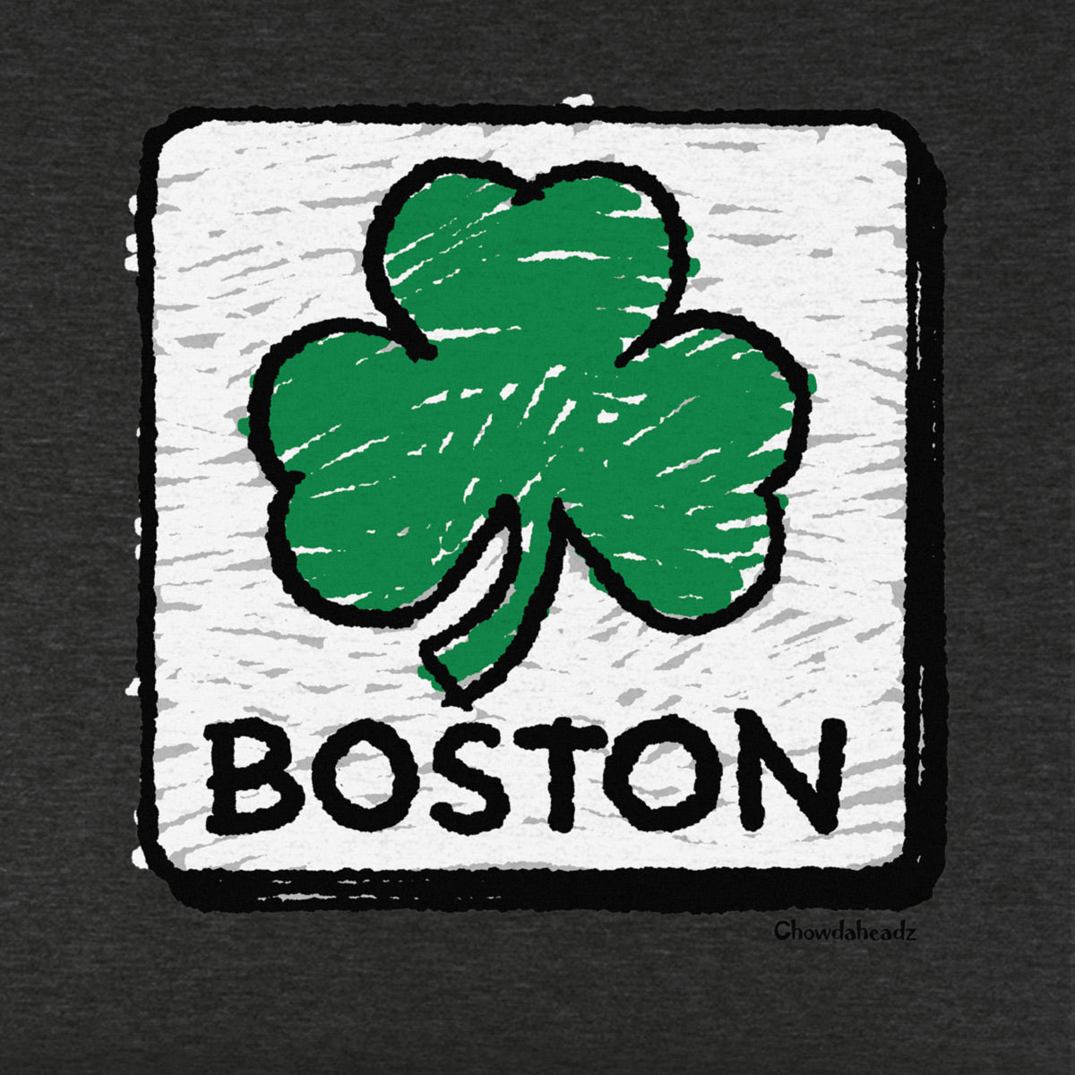 Crayon Boston Shamrock Sign Youth T-Shirt