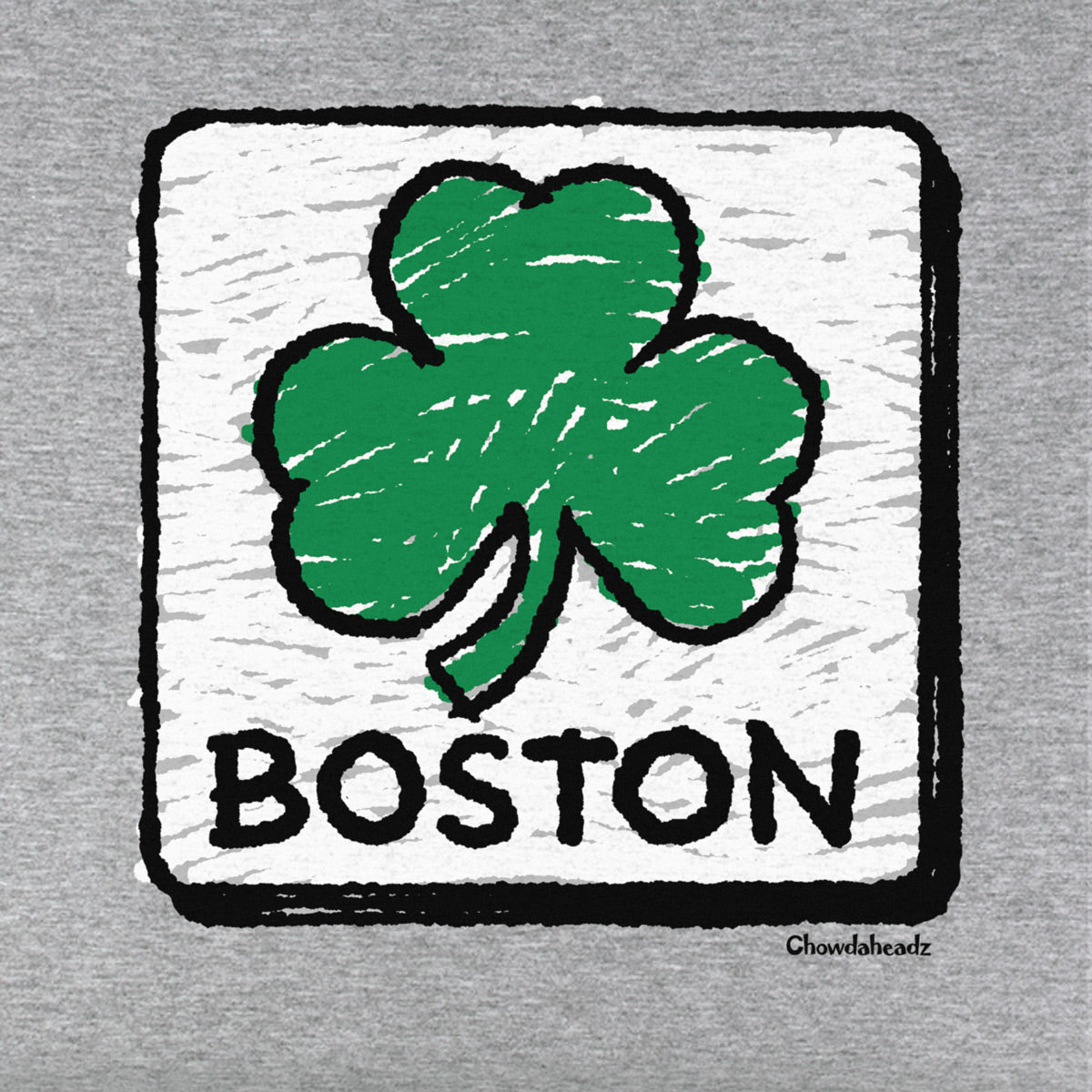 Crayon Boston Shamrock Sign Youth Hoodie