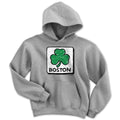 Crayon Boston Shamrock Sign Youth Hoodie