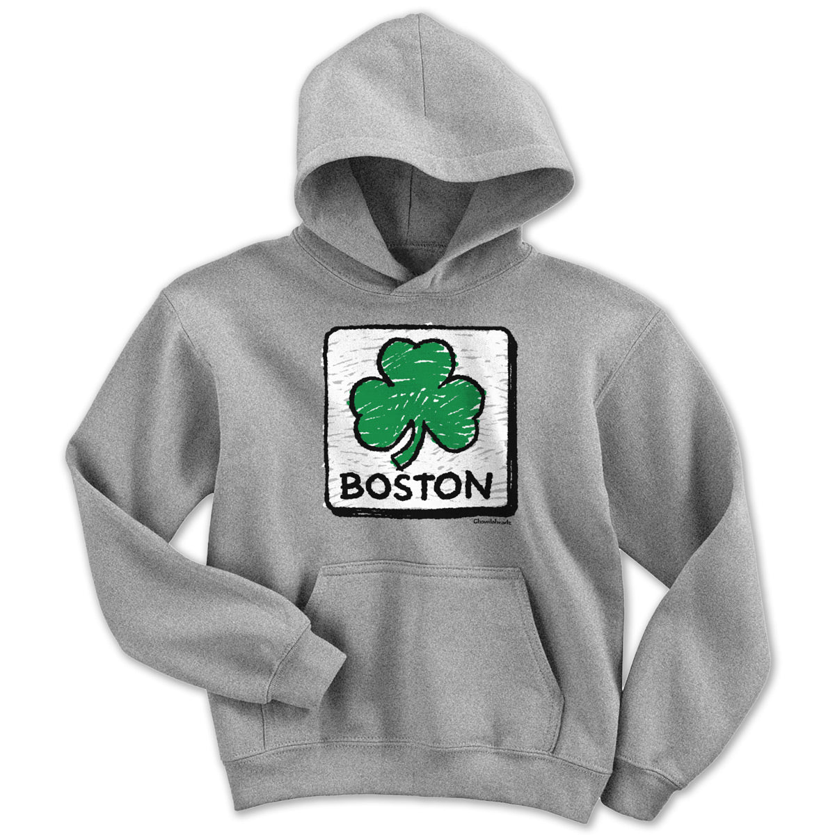 Crayon Boston Shamrock Sign Youth Hoodie