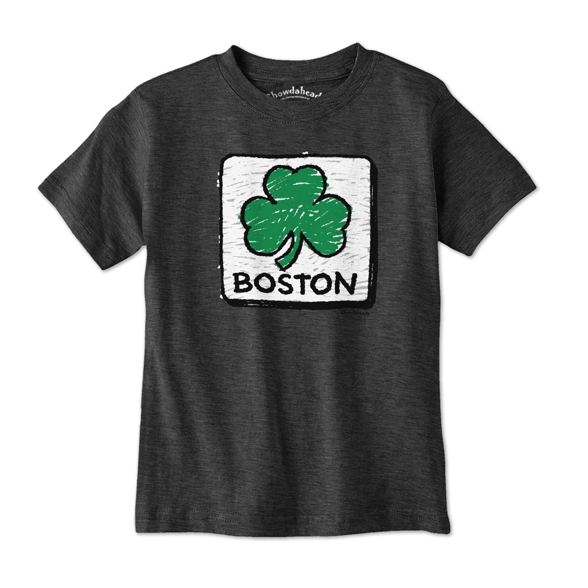 Crayon Boston Shamrock Sign Youth T-Shirt