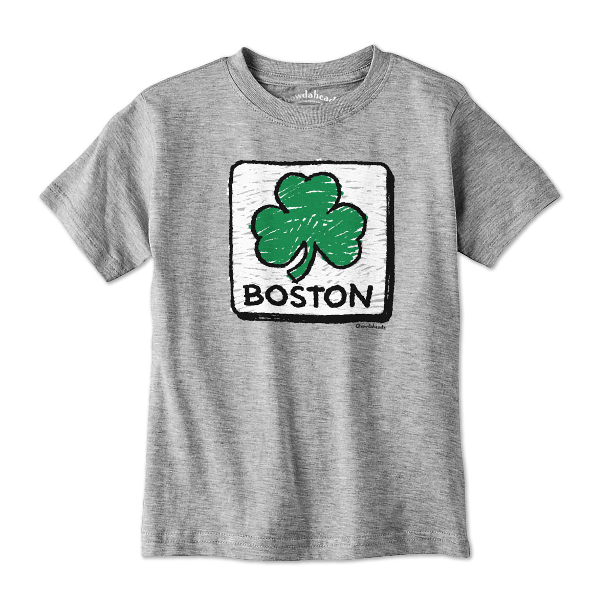 Crayon Boston Shamrock Sign Youth T-Shirt