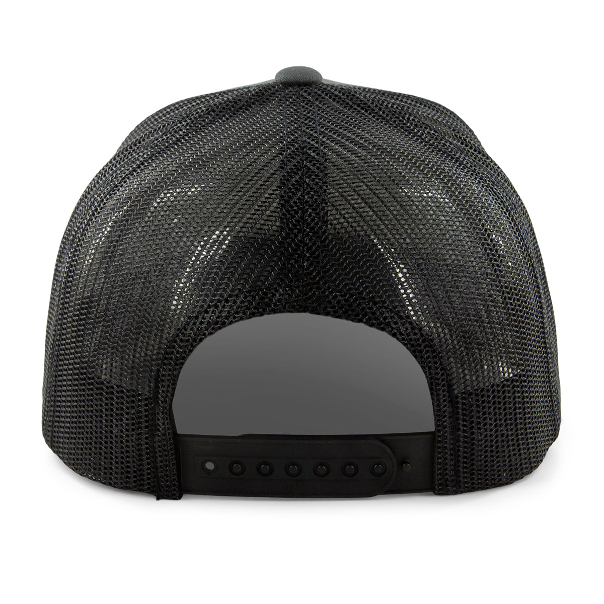 Navy snapback trucker hat with Boston Rainbow Paint printed leather patch