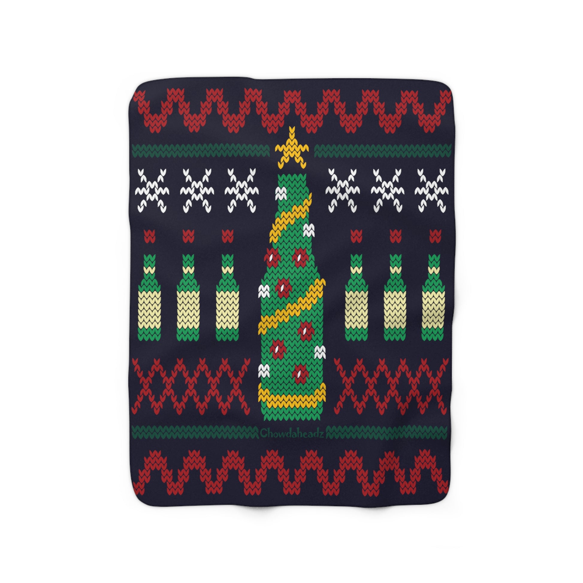 Beer Tree Ugly Holiday Sweater  Sherpa Fleece Blanket - Chowdaheadz