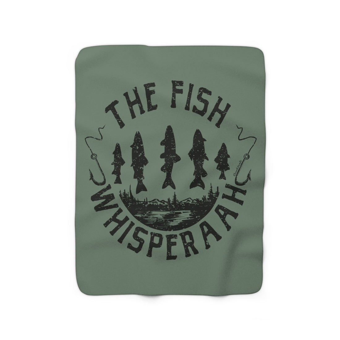 The Fish Whisperaah Sherpa Fleece Blanket - Green - Chowdaheadz