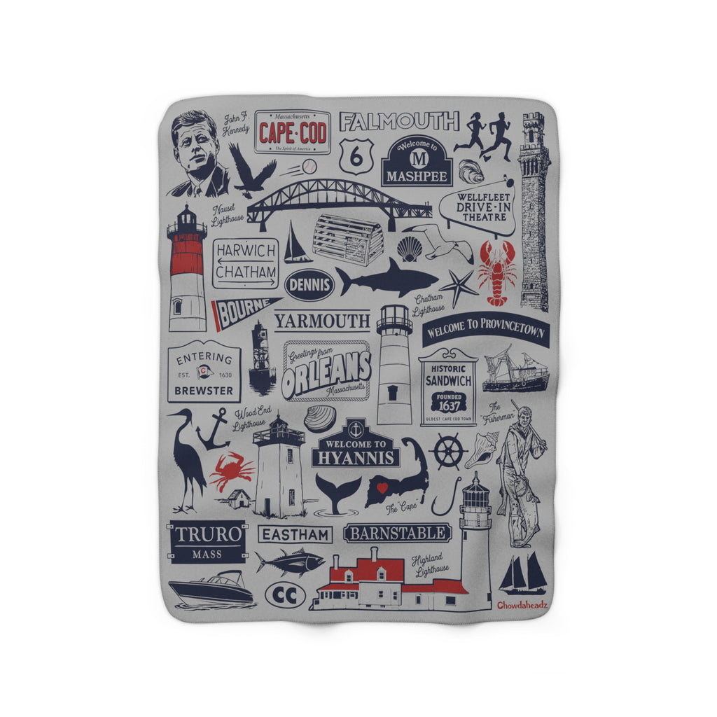 Cape Cod Tourist Attraction Sherpa Fleece Blanket — front view