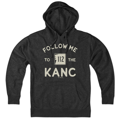 Hoodie in Charcoal with Follow Me To The Kanc New Hampshire Kancamagus Highway graphic