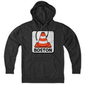 Hoodie in Charcoal with Boston Traffic Cone construction graphic