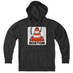 Hoodie in Charcoal with Boston Traffic Cone construction graphic