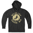 Hoodie in Charcoal with Witch City Salem MA Skyline graphic