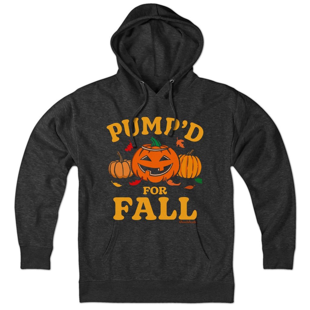 Hoodie in Charcoal with Pump'd For Fall Pumpkins graphic