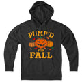 Hoodie in Charcoal with Pump'd For Fall Pumpkins graphic