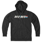 Hoodie in Charcoal with D.A.D. BOD A Real American Figure graphic