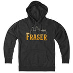 Hoodie in Charcoal featuring Fraser Boston Skyline logo design