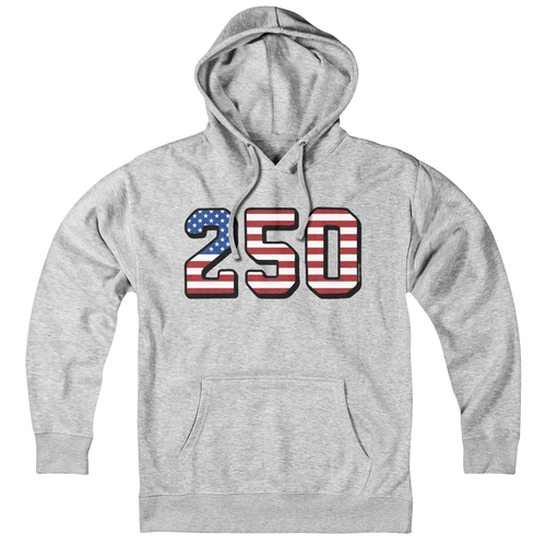 USA 250 American flag Hoodie in Gray