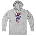 Hoodie in Gray with Uncle Sam Patriotic Dead Head graphic