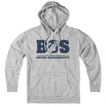 Hoodie in Gray with BOS Boston Neighborhoods Map graphic