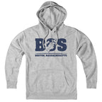 Hoodie in Gray with BOS Boston Neighborhoods Map graphic