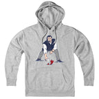 Hoodie in Gray with Three Point Stance Coach New England football graphic