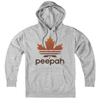 Hoodie in Gray with Leaf Peepah New England fall foliage graphic