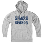 Hoodie in Gray with Shark Season Cape Cod graphic