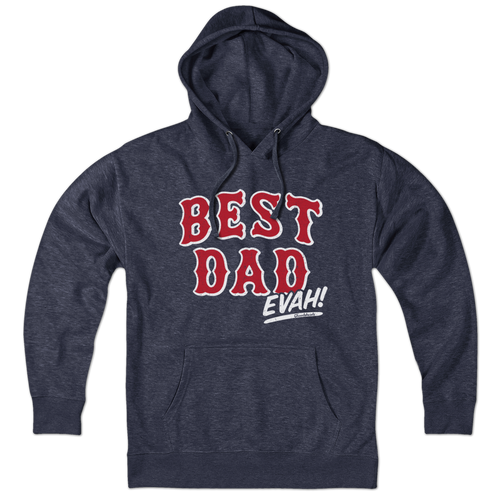 Best Dad Evah Home Team Baseball hoodie in heather blue — Boston baseball dad hoodie