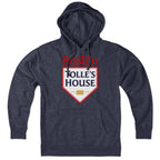 Hoodie in Heather Blue with Tolle's House Boston Baseball #70 graphic
