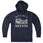 Hoodie in Heather Blue featuring Mount Rushmore and USA 250th Anniversary graphic