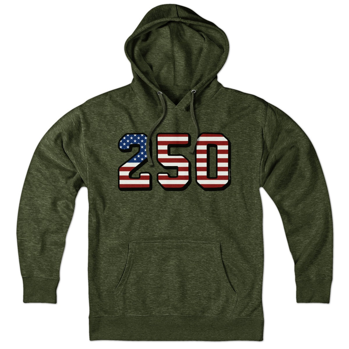 USA 250 American flag Hoodie in Military Green