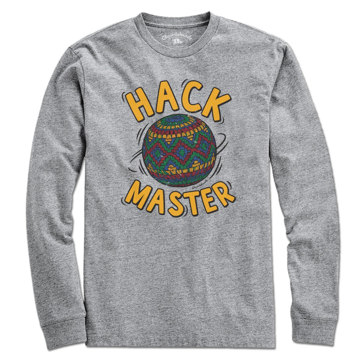 Hack Master long sleeve t-shirt in gray — Boston hustle long sleeve
