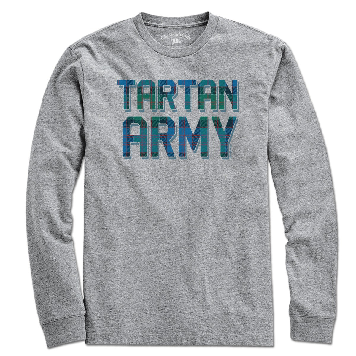 Long Sleeve in Gray with Tartan Army Scotland football graphic