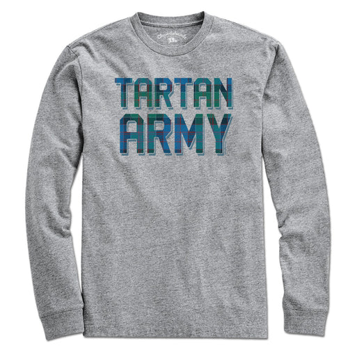 Long Sleeve in Gray with Tartan Army Scotland football graphic