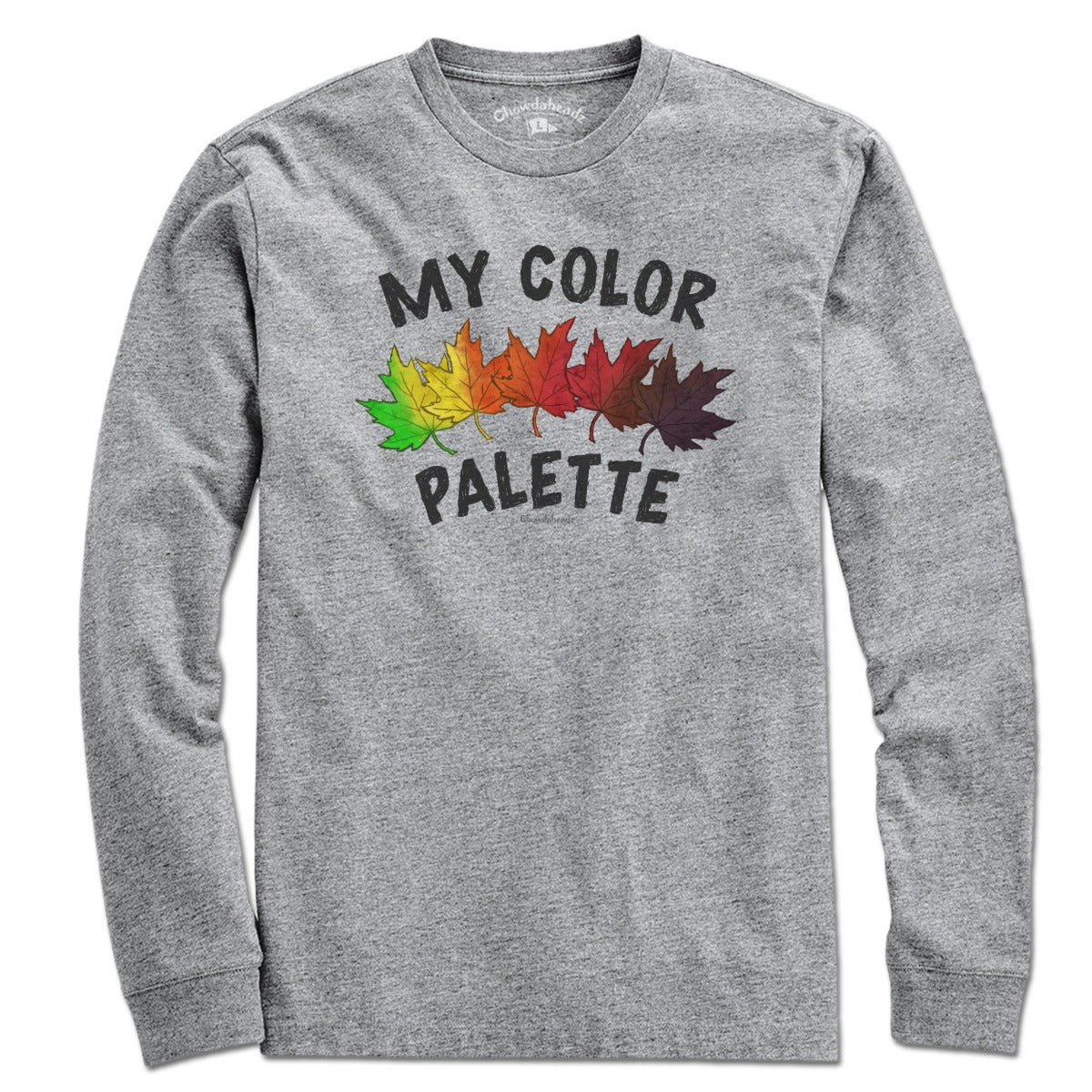Long Sleeve in Gray with My Color Palette New England weather graphic