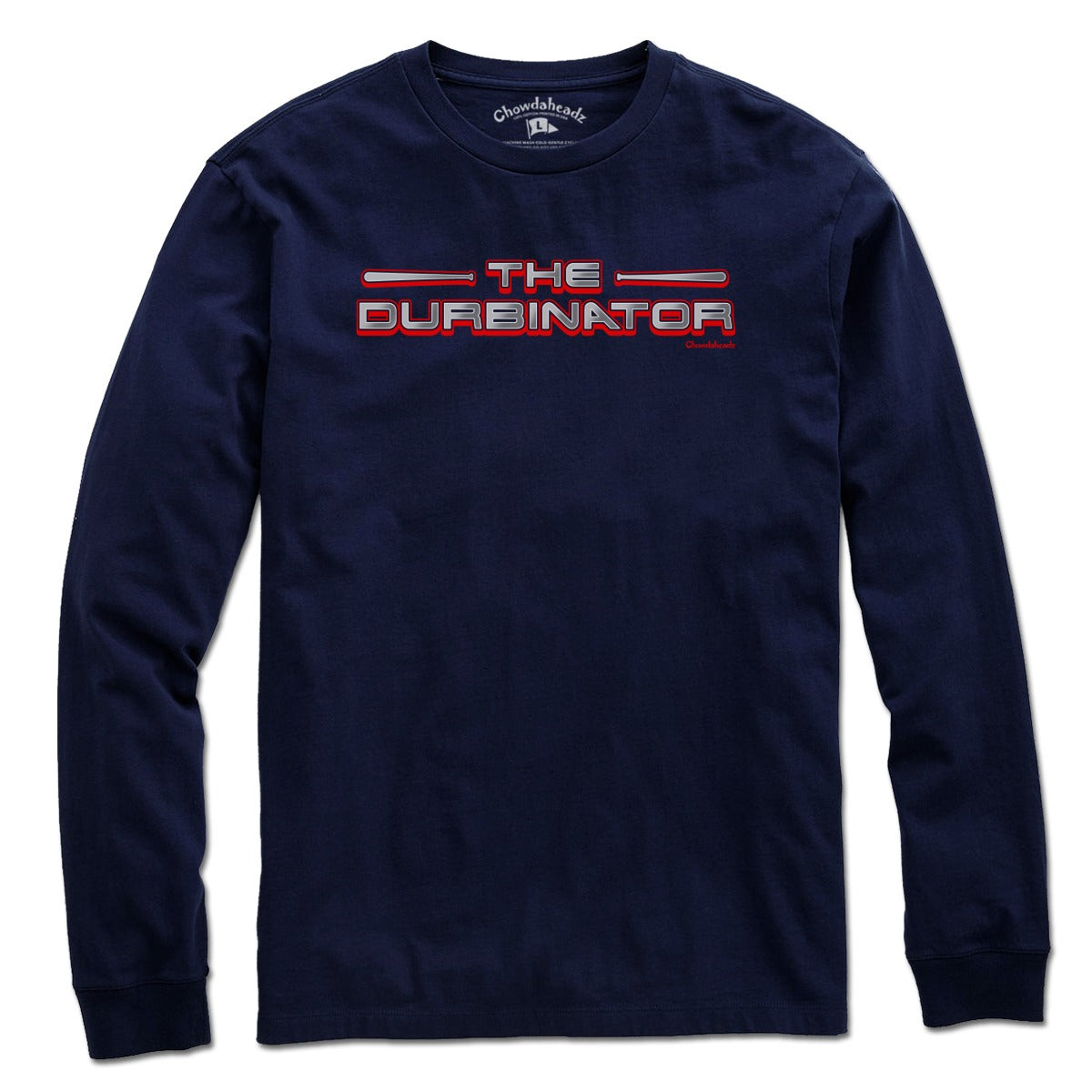 Long Sleeve in Navy with The Durbinator Boston Baseball graphic