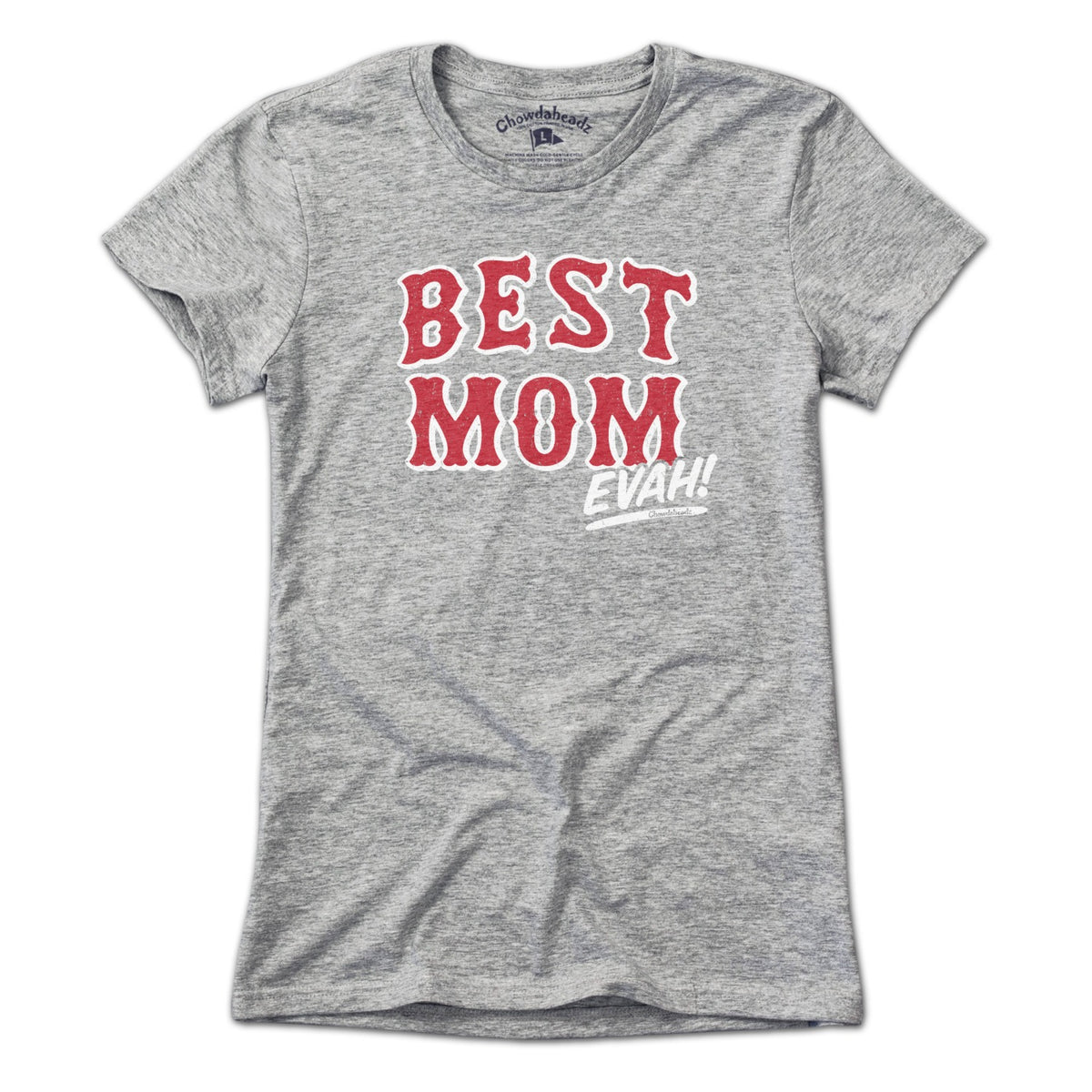 Women's Tee Best Mom Evah Home Team baseball t-shirt in Gray