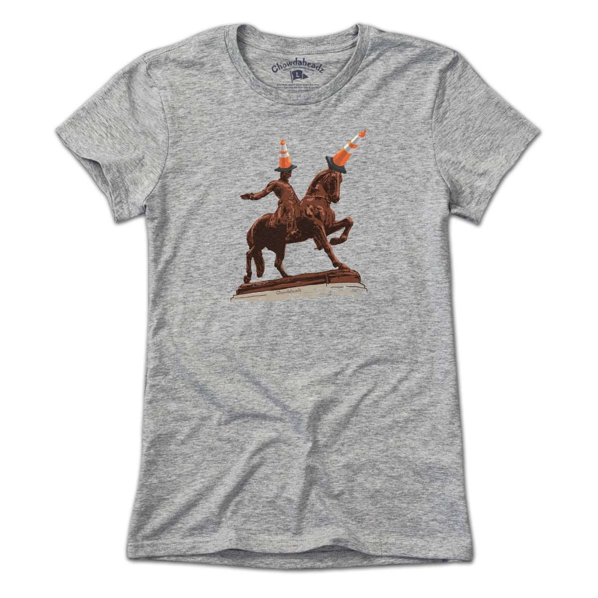 Ladies Tee in Gray with The Scottish Were Here heritage graphic