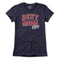 Women's Tee Best Mom Evah Home Team baseball t-shirt in Heather Blue