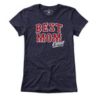 Women's Tee Best Mom Evah Home Team baseball t-shirt in Heather Blue