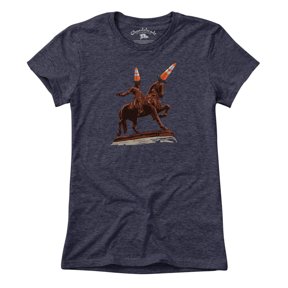 Ladies Tee in Heather Blue with The Scottish Were Here heritage graphic